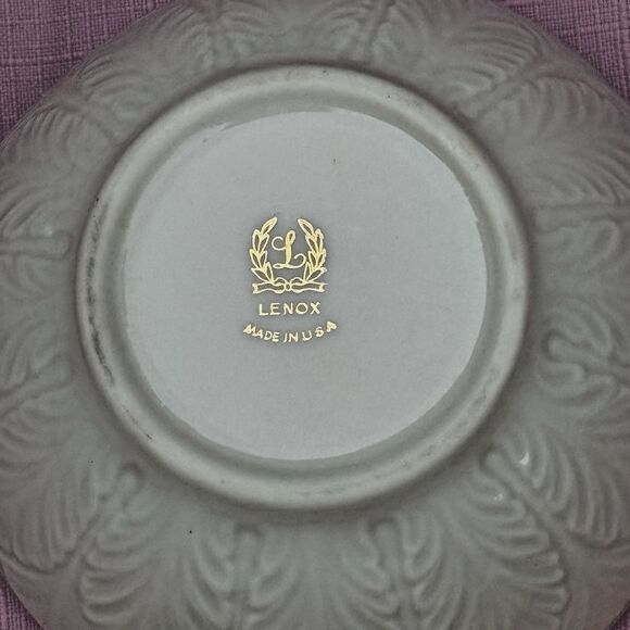 Vintage Lenox Greenfield Candy Dish Bowl 24K Gold Trim Porcelain 4.5" Made USA - Picture 5 of 6